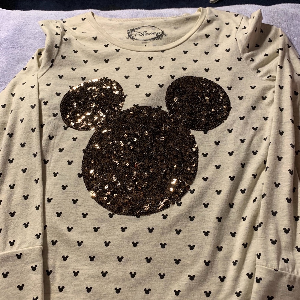 KIDS Minnie Mouse Sequin Long Sleeve Tee